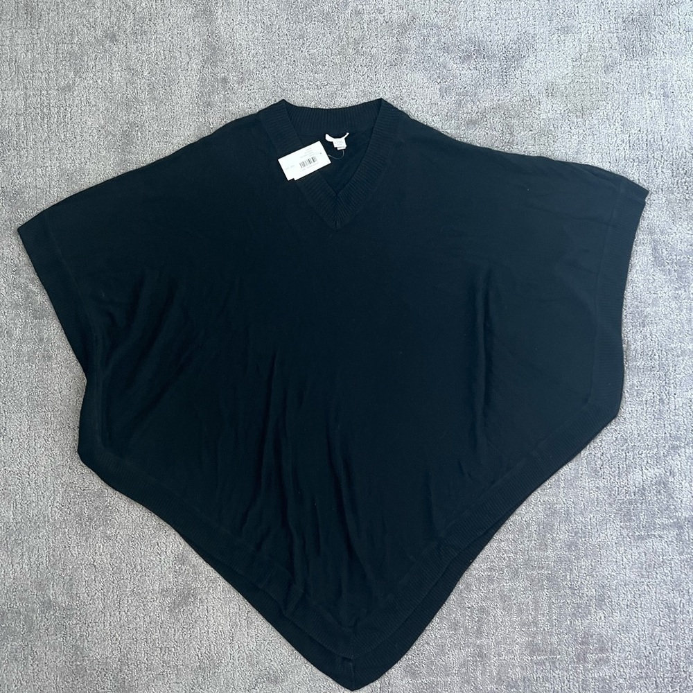 Chico’s Heidi Poncho Black Stretchy Knit Poncho
